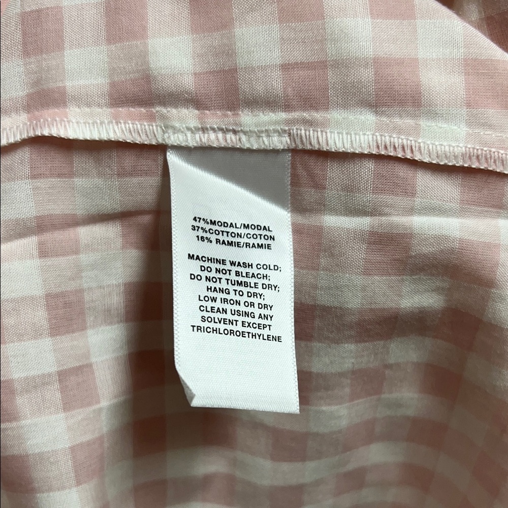 Lafayette 148 New York Women’s Boyfriend Pajama Pink Plaid Button Down Shirt - Picture 4 of 6